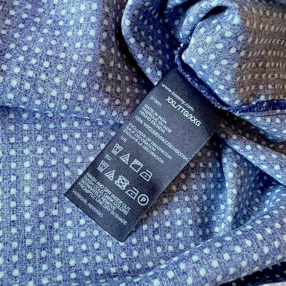 Tommy Hilfiger Navy Polka Dot Shirt XXL - Picture 9 of 12